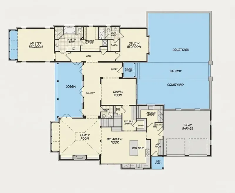 Main Floor 19 – 1.5-Story House Plan 5180 ft², 4 Beds — 35310R