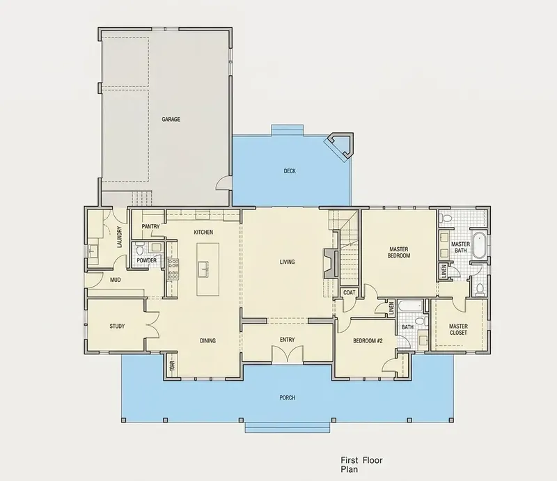 Main Floor 8 – 1.5-Story House Plan 3669 ft², 4 Beds — 36061R