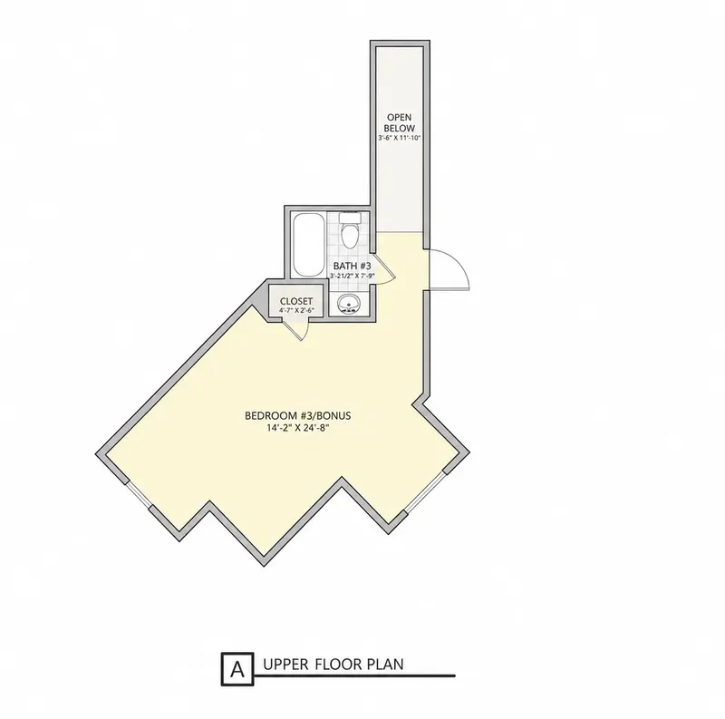 Second Floor 1 – 1.5-Story House Plan 2905 ft², 3 Beds — 39461R