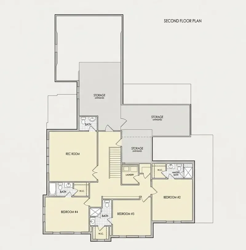 Second Floor 26 – 2-Story House Plan 4658 ft², 4 Beds — 51188R