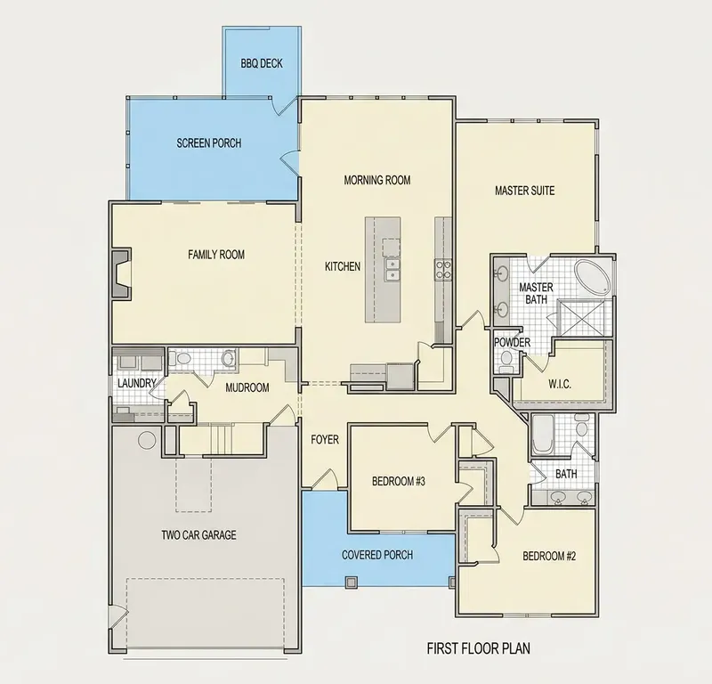 Main Floor 6 – 1-Story House Plan 2965 ft², 3 Beds — 78616R