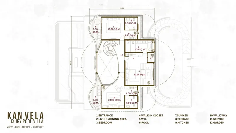 Second Floor 22 – 2-Story House Plan 4035 ft², 4 Beds — 66838R