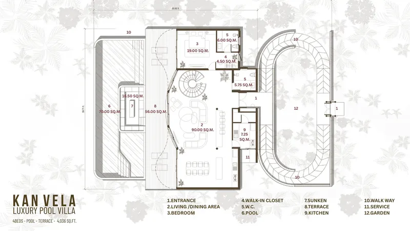 Main Floor 21 – 2-Story House Plan 4035 ft², 4 Beds — 66838R