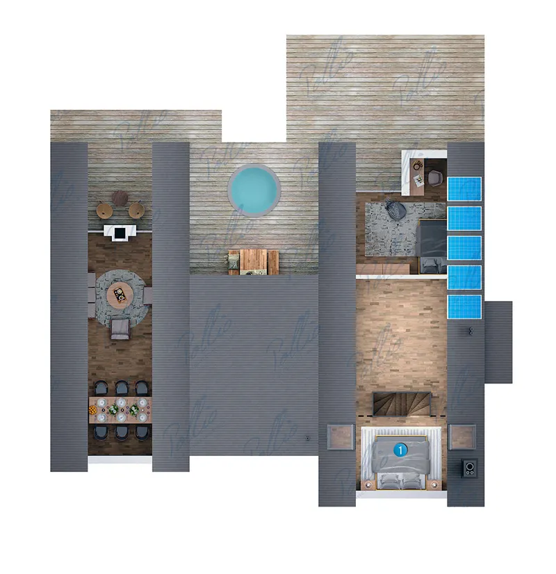 Second Floor 9 – 1.5-Story House Plan 1419 ft², 3 Beds — 86608C