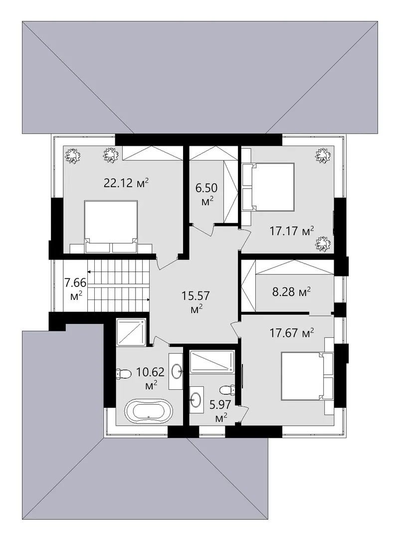 Second Floor 20 – 2-Story House Plan 2760 ft², 4 Beds — 31288C