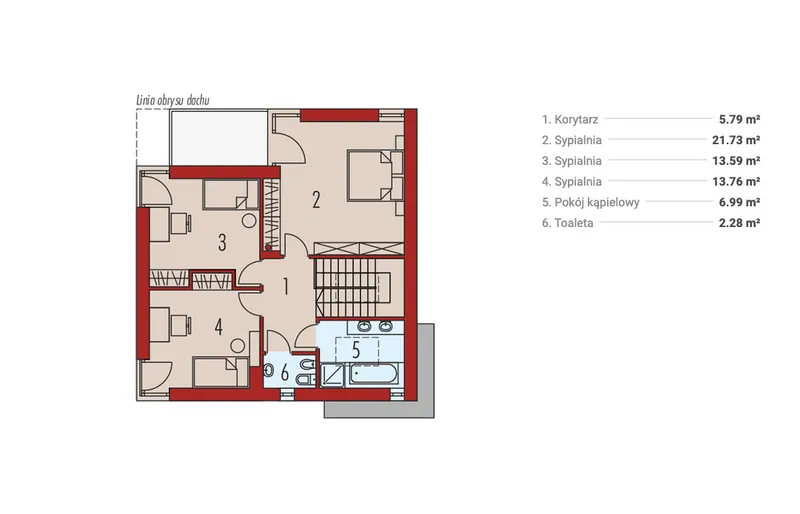 Second Floor 1 – 1400 Sq Ft Cubic House with Open Floor Plan