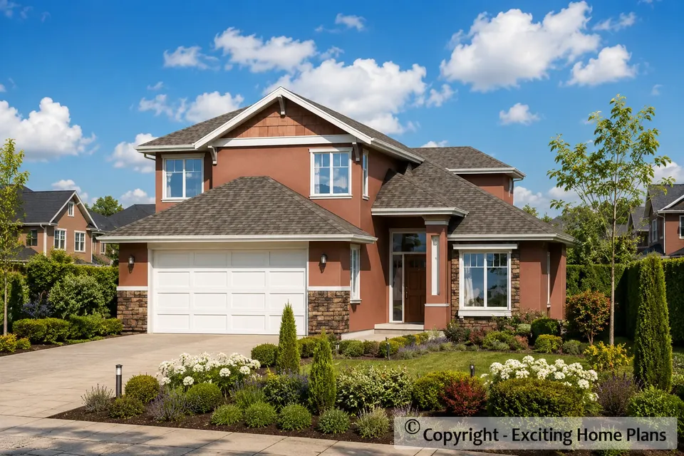 Main Images 2 – 2-Story House Plan 2558 ft², 3 Beds — 42341R
