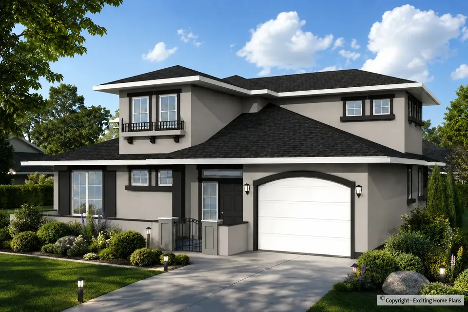 Main Images 2 – 2-Story House Plan 1686 ft², 2 Beds — 77054R