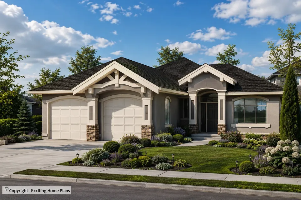 Main Images 2 – 1-Story House Plan 1813 ft², 4 Beds — 32051R