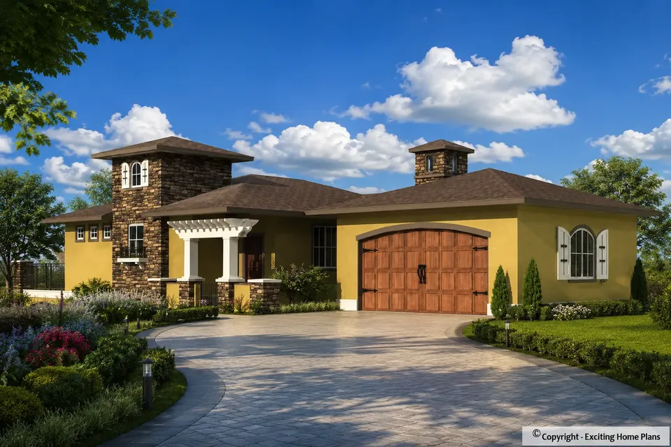 Main Images 2 – 1-Story House Plan 1207 ft², 3 Beds — 70500R