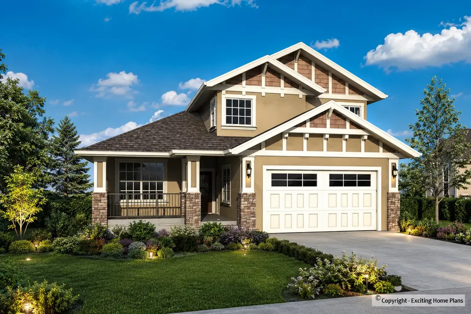 Main Images 2 – 2-Story House Plan 2244 ft², 5 Beds — 19096R
