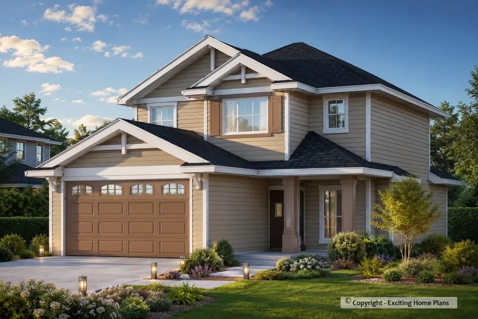 Main Images 2 – 2-Story House Plan 1995 ft², 3 Beds — 91514R