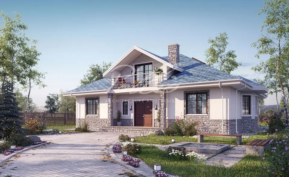 Main Images 1 – 1.5-Story House Plan 1766 ft², 4 Beds — 18104C